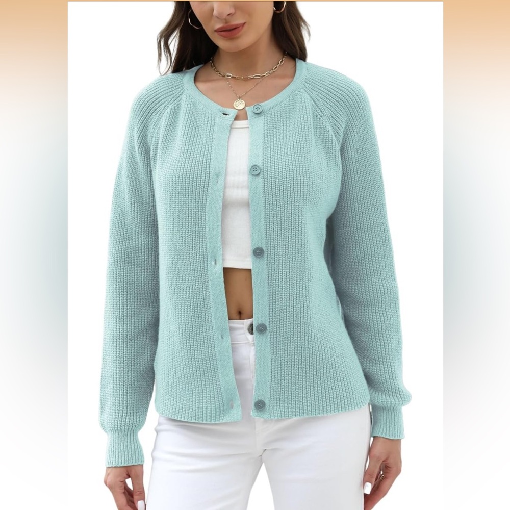 Zaful Mint Button-Up Cardigan